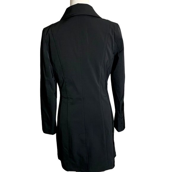 L8 Womens Raincoat Black Trench Size S Mid Length Slicker Spring Water Resistant - Picture 2 of 16